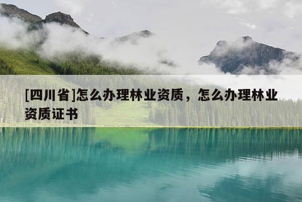 [四川省]怎么办理林业资质，怎么办理林业资质证书