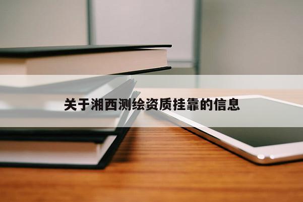 关于湘西测绘资质挂靠的信息