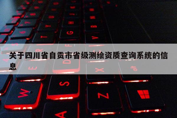关于四川省自贡市省级测绘资质查询系统的信息