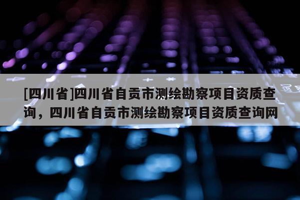 [四川省]四川省自贡市测绘勘察项目资质查询，四川省自贡市测绘勘察项目资质查询网